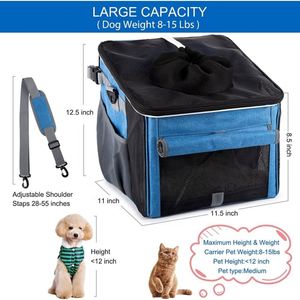 <span class=keywords><strong>Cesta</strong></span> de bicicleta para perros, portabicicletas para mascotas de lado suave con 4 mallas para cachorros medianos para perros y gatos-Azul - Product Image 3