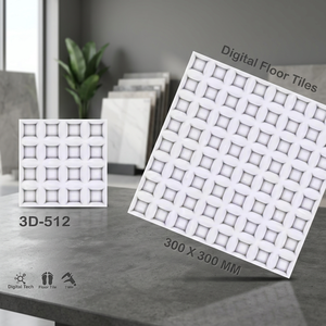 Baldosas de Cerámica Rectificadas Rústicas de 300x300 mm, Acabado Brillante 3D, Vetas Doradas, Estilo Mármol para Interiores - Product Image 4