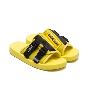 high quality costumised made open toe buckle sandal men, black stylish man mold sandal thick sole
