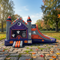 Château gonflable commercial d'Halloween, structure de saut gonflable pour célébrations de vacances avec souffleur
