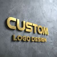 Enseigne murale professionnelle de haute qualité, logo 3D en métal pour réception, lettres dorées brossées, enseigne de devanture non éclairée