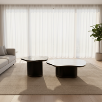Table basse en bois décorative en promotion pour la maison, le bureau ou la salle à manger – Design simple, table basse ronde en bois, table basse moderne en bois