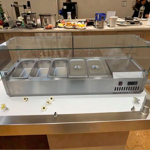 Mostrador Refrigerado para Ensaladas Comerciales, Refrigerador de Exhibición de Ensaladas, Estación de Preparación de Ensaladas Refrigerada - Product Image 1