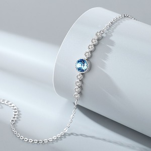 Nabest Anti-deslustre mujeres niñas 925 <span class=keywords><strong>plata</strong></span> esterlina bisel ajuste cristal pulsera compromiso boda <span class=keywords><strong>pulseras</strong></span> joyería - Product Image 3