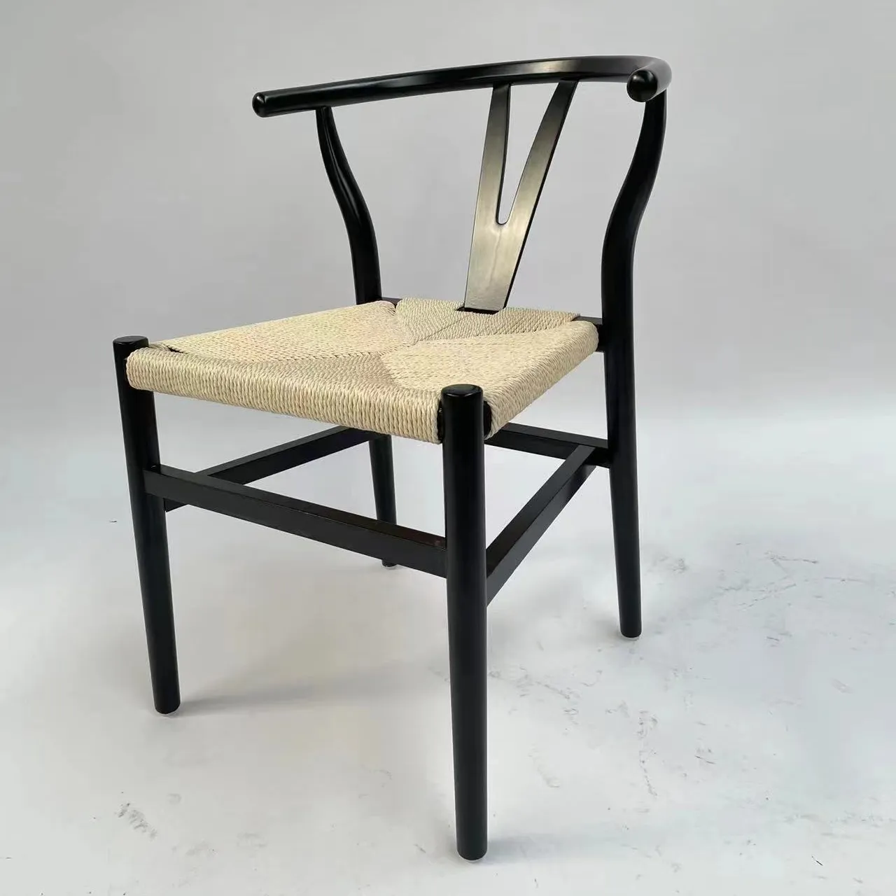 เก้าอี้ไม้แบบมีปีกสไตล์โมเดิร์นสไตล์ญี่ปุ่นเก้าอี้ไม้แบบมีสายทอเก้าอี้ไม้ตัว Y เฟอร์นิเจอร์ห้องนั่งเล่น