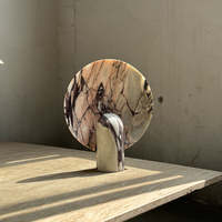 Lampe de table en marbre, style postmoderne, luxe Wabi Sabi, lumière nordique pour salon, chambre à coucher, chevet, villa, lampe ronde créative Eclipse