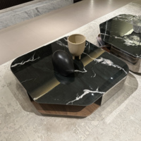 Table basse en bois multifonctionnelle en marbre de la collection moderne minimaliste italienne pour le salon et les meubles de maison