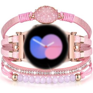 Correas de Reloj Transpirables de Cuero para Reloj <span class=keywords><strong>6</strong></span>/5/4 y para Reloj 5 <span class=keywords><strong>Pro</strong></span>, Correa de Moda para Mujer - Product Image 1