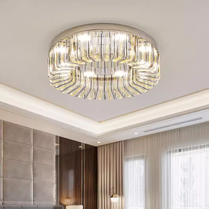 Lámpara de techo decorativa con pantalla de vidrio de forma redonda montada en superficie de iluminación de celo para hotel doméstico - Product Image 5