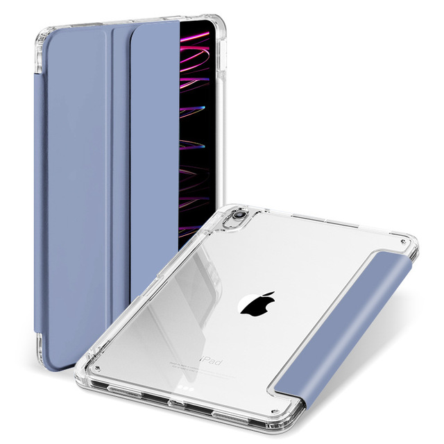 Hot Sale Transparent Acrylic Silicone Leather Case With Pen Slot for iPad Pro 11/12.9/Air 10.9 Tablet Covers Cases for iPad 10th