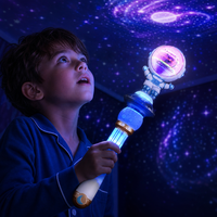 Baguette lumineuse rotative 9 LED Spaceman UFO, jouet boule cosmique lumineuse, idéal pour les anniversaires d'enfants, les concerts, les fêtes, l'été, vente en gros, OEM