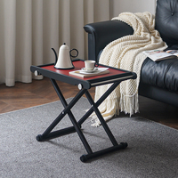 Table pliante multifonctionnelle en bois, table à café/appoint réglable, table pour ordinateur portable et collations, peut servir de tabouret, mobilier moderne de style mid-century pour la maison