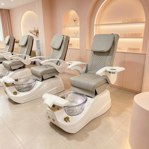 DM Pedicure Chair With Reclining Seat And Backrest Pipeless Tub 7 Colors LED <b>Lamp</b> Heat Massage Function For Nail Salon - Product Image 1