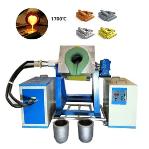 20kg scrap iron medium frequency melting furnace to iron rod