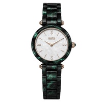 Asta Montre Quartz Femme Acétate Boîtier Rond Vintage Style Oriental Doux Business Boutique Cadeau Personnalisé