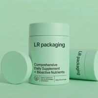 Flacon vide personnalisé en plastique HDPE à large ouverture pour emballage de produits nutraceutiques, capsules et gommes