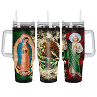 Coffret cadeau personnalisé, gobelet isotherme sous vide, impression de San Judas Tadeo, Vierge Marie, Jésus, gobelets thermiques en acier inoxydable, cadeau pour chrétien