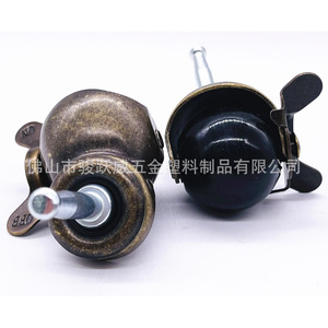 <b>Swivel</b> Ball Caster With Brake 40mm Diameter Antique Bronze PP Wheel Furniture Casters 56mm Installation Height - Product Image 4