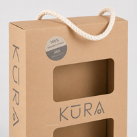 Boîte personnalisée en kraft découpée au laser avec fenêtre et poignée en corde pour emballage de couverture de bébé, vêtements et cadeaux