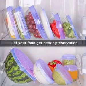 6-Piece Adjustable Silicone Stretch Lids-Reusable Food Grade <b>Microwave</b> & Refrigerator Food Covers - Product Image 2