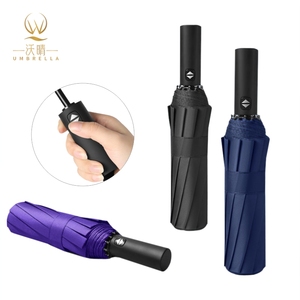 Paraguas de Viaje Automático Personalizable de 3 Pliegues con Revestimiento Negro Anti-UV, Estructura de Hierro, Plástico, Control Totalmente Automático, Estilo Minimalista - Product Image 5