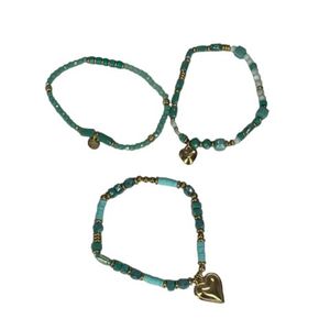 Fashion Beaded <b>Bracelets</b> 316L Stainless Steel PVD Gold Plating Sustainable Resistant Jewelry <b>Set</b> - Product Image 1