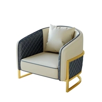 Canapé moderne de luxe léger pour hall d'accueil, fauteuil de salon en cuir