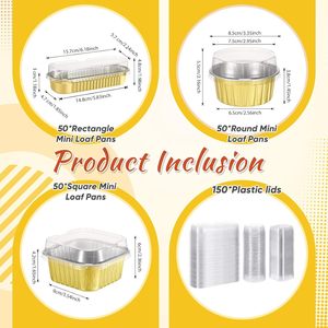 Pack High Quality Smooth Wall Rectangular Aluminum <b>Foil</b> <b>Container</b> Rectangular Baking Tin for Cake and Dessert - Product Image 2