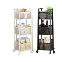 Étagère rotative pour légumes de cuisine, sur pied, 3 niveaux, en acier au carbone, pour espaces étroits, organisateur de bureau