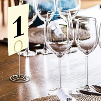 Support de menu et porte-numéro de table en acier inoxydable multi-tailles doré pour restaurant, hôtel et mariage