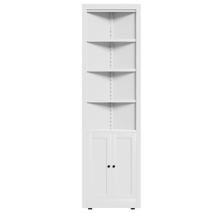 White Corner Metal Storage Cabinet, 2 Doors 5 <b>Adjustable</b> <b>Shelves</b> Freestanding Space Saving Cabinet for Home Kitchen Bathroom Use - Product Image 6