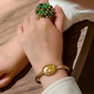 Nouvelle montre bracelet ovale pour femme <span class=keywords><strong>Kaja</strong></span> 2025, cadran de 37 mm, mouvement à quartz, résistante à l'eau, dorée avec accents de diamants 18 carats - Product Image 4