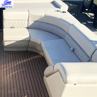 Yacht de luxe Allhouse Oslo de 30 pieds, ponton à deux étages, construction soudée, logo personnalisé, salon supérieur, pêche sportive en basse mer