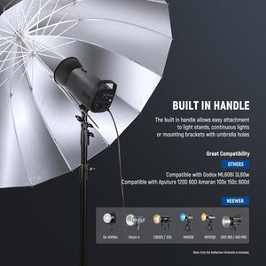 Paraguas Reflector Parabólico NEEWER de 41 pulgadas/104 cm para Fotografía con Interior Plateado para Cámara, Estudio Fotográfico, Luz de Video - Product Image 5