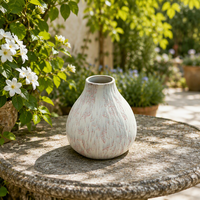 Vase à fleurs en céramique et porcelaine ARM LVG, forme organique, texture pierre, style nordique Wabi Sabi minimaliste, glaçure spéciale