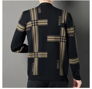 XGY เสื้อกันหนาวคาร์ดิแกนสำหรับผู้ชาย,เสื้อสเวตเตอร์ถักผ้าแจ็คการ์ดสำหรับผู้ชายฮ็อตเซล