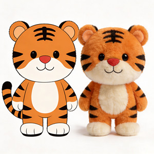 Juguete de Peluche de Tigre Naranja al por Mayor, Peluche de Tigre Suave, Lindo Juguete de Peluche de Tigre Personalizado - Product Image 1