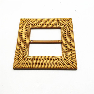 藤编日字扣复古风格皮带扣圆形皮带扣 - Product Image 4