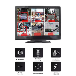 PWAS <strong>System</strong> with 10.1 Inch Touchable AI BSD <strong>Monitor</strong> and 6pcs AHD1080p <strong>Cameras</strong> +2 External Buzzers for Heavy Duty Trucks - Product Image 3
