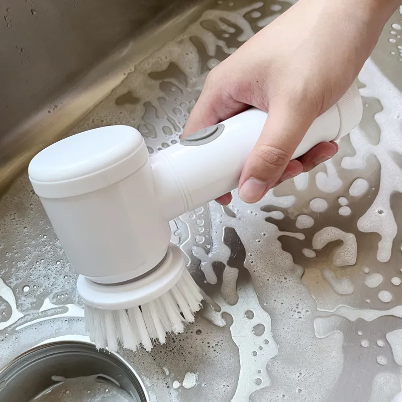 Brosse de nettoyage électrique sans fil pour les travaux ménagers, la cuisine, la vaisselle, les carreaux de baignoire, professionnelle, économie de travail