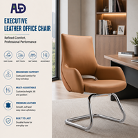 Chaise de bureau cantilever moderne en cuir PU, dossier moyen, chaise de visiteur exécutive, accoudoirs rembourrés, hauteur réglable, pour hôtel et chambre