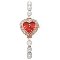 Montres pour femmes W148, nouvelle mode, décoration en alliage, quartz, style preppy de luxe, petit cadran, bracelet en perles