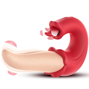 Luxus Doppelzungen-Leckvibrator mit 10 Schwing- und Leckmodi zur G-Punkt- und Klitorisstimulation, vibrierendes Silikon-Sexspielzeug für Erwachsene für Frauen - Product Image 1