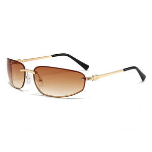 Nouvelles lunettes de soleil polarisées de style européen et américain, en métal, effet œil de chat, dégradé de couleurs, unisexes, tendance, UV400 - Product Image 1