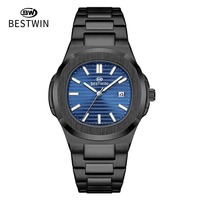 Reloj de Cuarzo con Correa de Acero Inoxidable de la Marca Best Win, Logotipo Personalizado, Calendario, Luminoso, Resistente al Agua, Movimiento SEIKO, Esfera de 40 mm, a la Moda