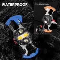 Lampe de poche EDC Kit de survie en plein air pour le camping et la pêche Lampe de signalisation d'avertissement à LED rouge tout en un Outil d'évacuation d'urgence pour voiture