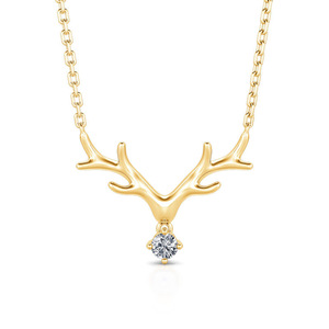 Collana con Ciondolo a Forma di Corna di Cervo per Donne, Gioiello di Moda con Pietre Scintillanti, Regalo per le Festività - Product Image 5