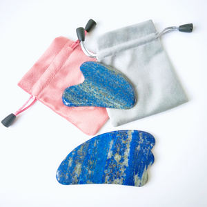 Papan Gua Sha alami DIY Lapis Lazuli Guasha alat pijat tubuh menyembuhkan sehat - Product Image 4