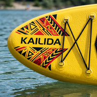 Planche à pagaie gonflable ultra-légère 10' portable avec sac à dos et pompe manuelle pour les voyages, les aventures en mer et les débutants