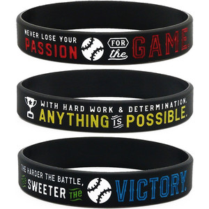 Cá nhân hoá Thể Thao Tùy chỉnh Silicone Vòng đeo tay bóng rổ Ban nhạc cổ tay làm cho riêng của bạn dây đeo cổ tay cao su với tin nhắn hoặc Logo - Product Image 4